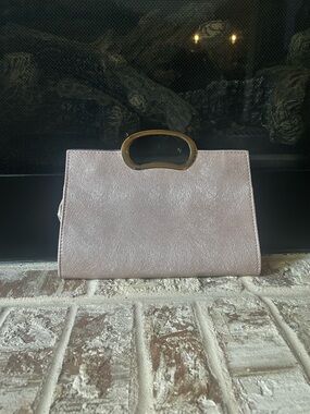 Marshalls Blush Pink Clutch with Gold Handle